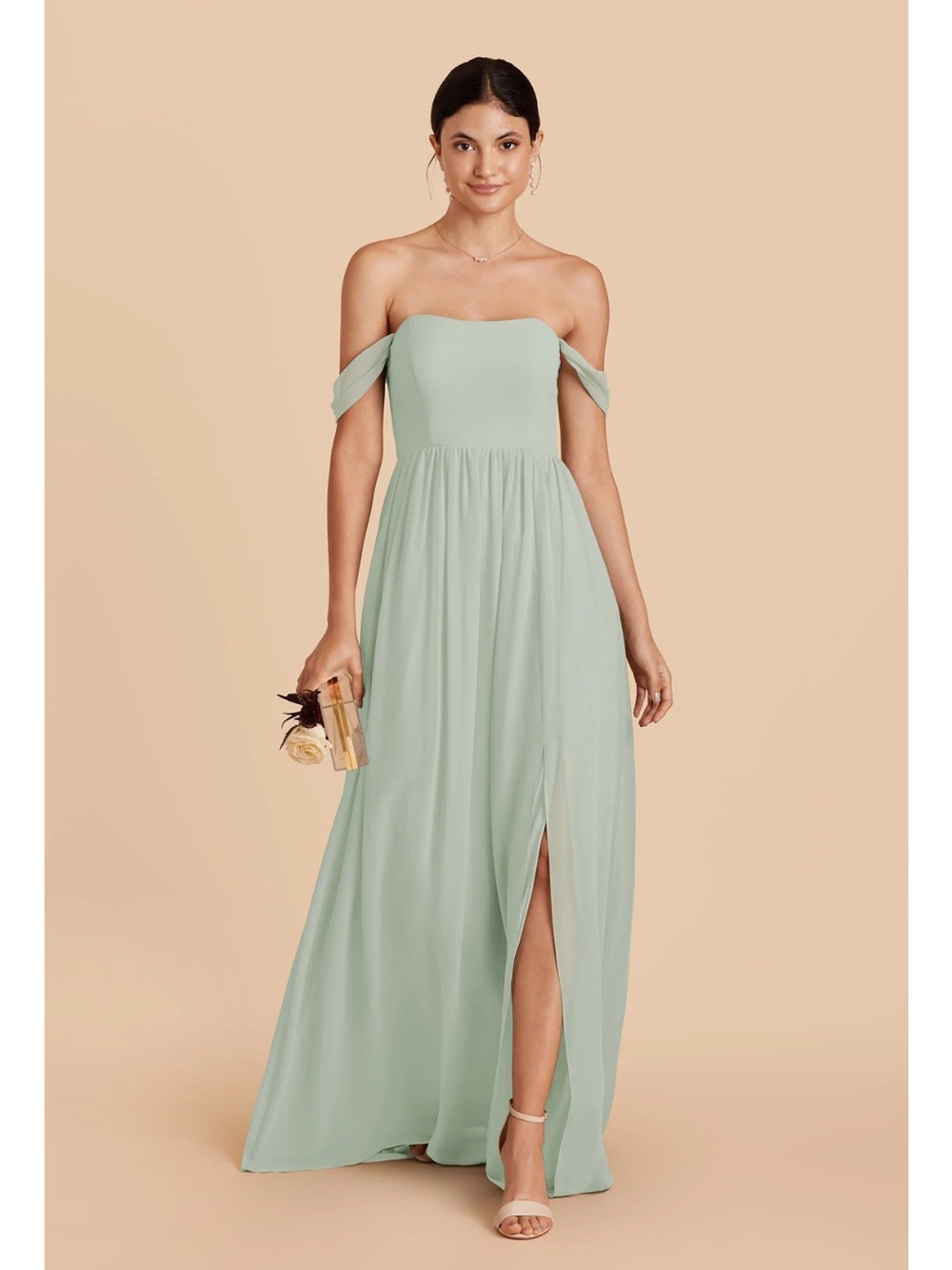 Birdy Grey August Chiffon bridesmaid dress in sage sz small nwt